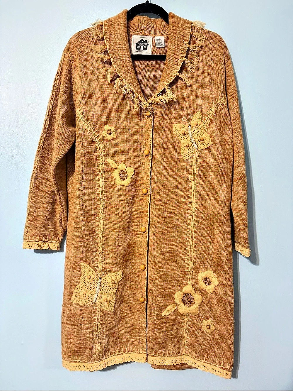 Storybook Knits Embroidered Cardigan in Size Large